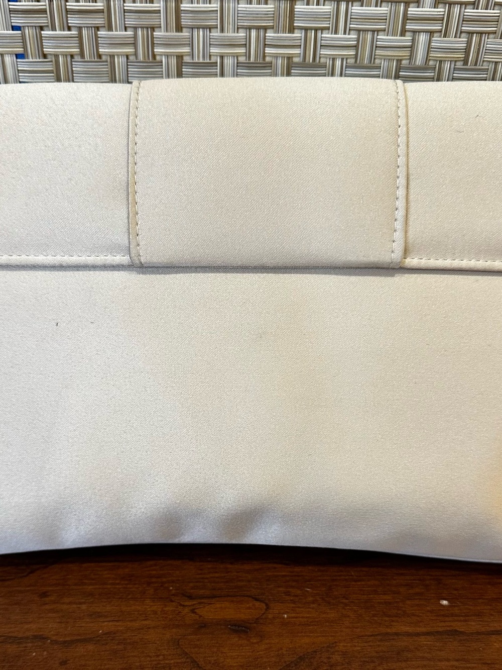 🌟HP🌟1990s Kate Landry Cream Satin Evening Clutch Statement Bow & Braided Strap - Picture 13 of 14